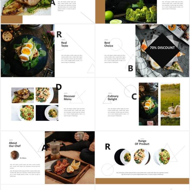 餐饮美食图片展示PPT模板Hylos Powerpoint Template