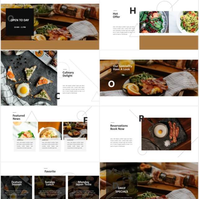 餐饮美食图片展示PPT模板Hylos Powerpoint Template