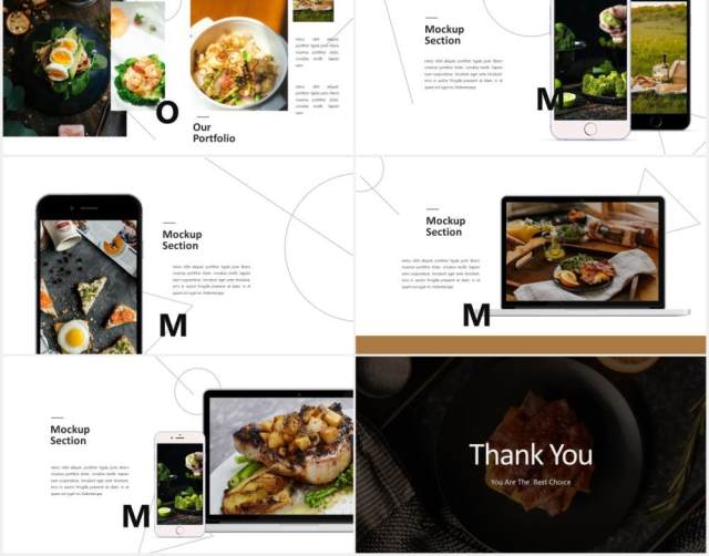 餐饮美食图片展示PPT模板Hylos Powerpoint Template