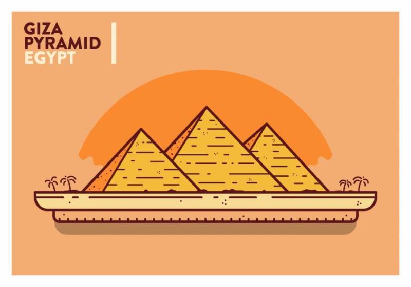 埃及明信片矢量