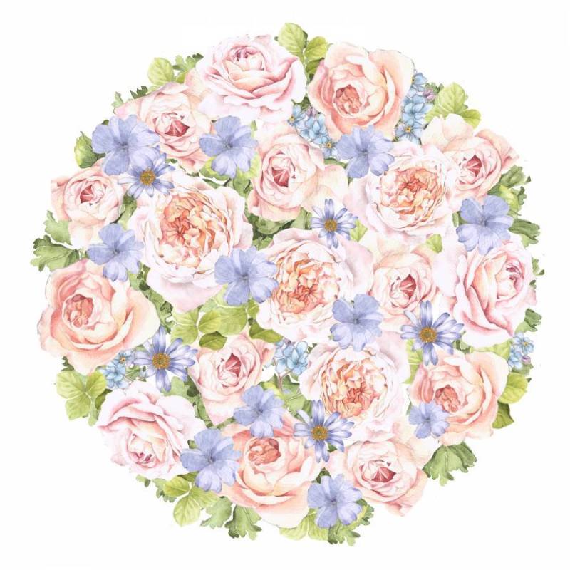 花圈1 - 玫瑰和樱花彩色花圈