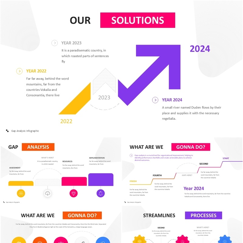 标杆行业差异分析解决信息图表PPT模板Gap Analysis