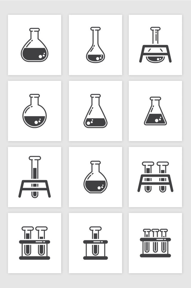 矢量卡通科学实验量瓶