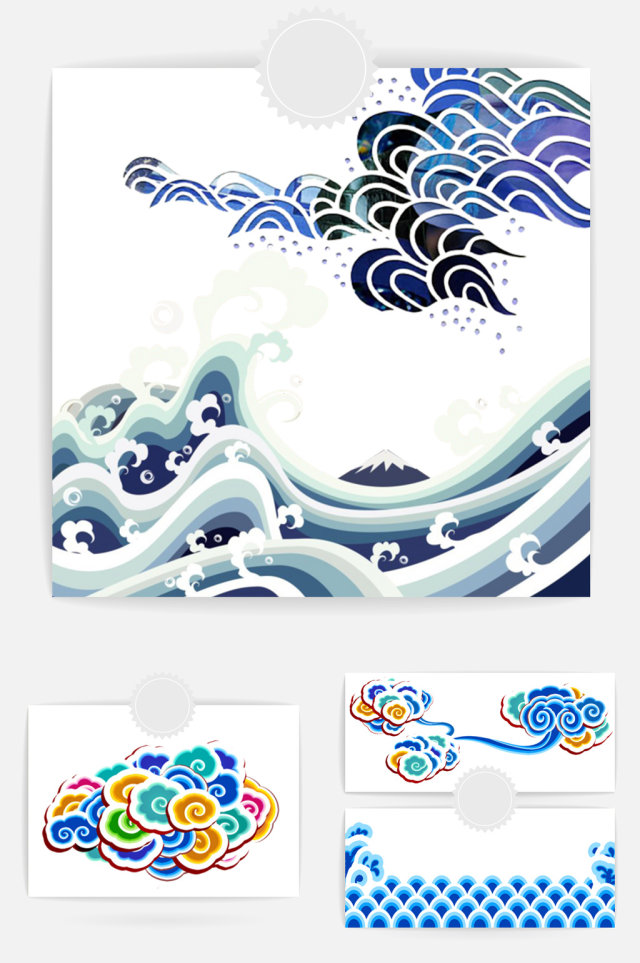 蓝色祥云设计素材 蓝色祥云设计素材