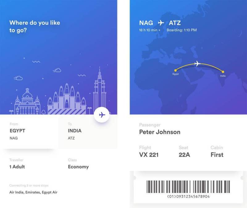 eTicket 概念应用界面