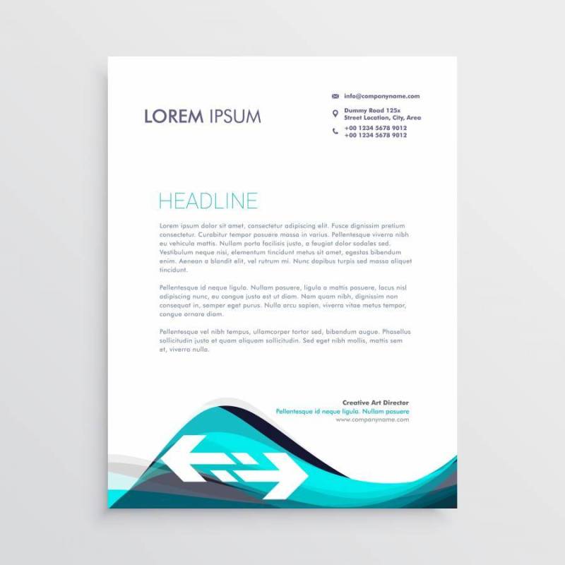 优雅的蓝色和灰色波浪信纸设计