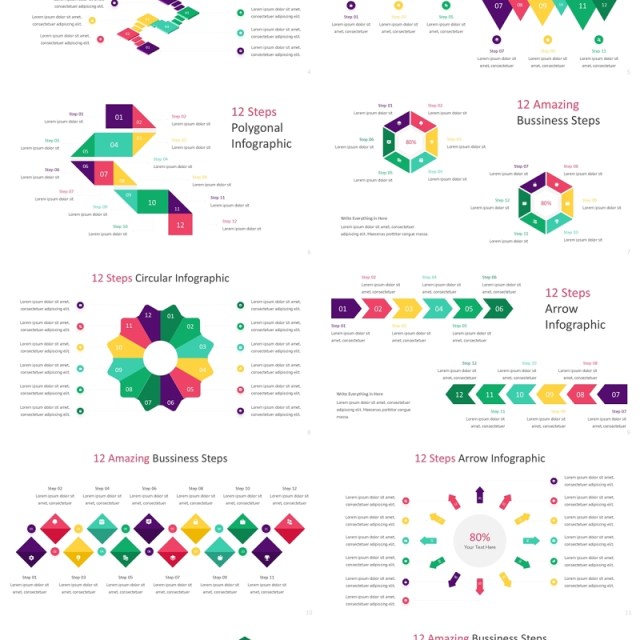 12步骤信息图流程结构图PPT模板素材12 Steps Infographic powerpoint 12步骤信息图流程结构图PPT模板素材12 Steps Infographic powerpoint