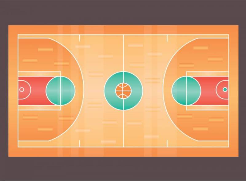 篮球场孤立的矢量