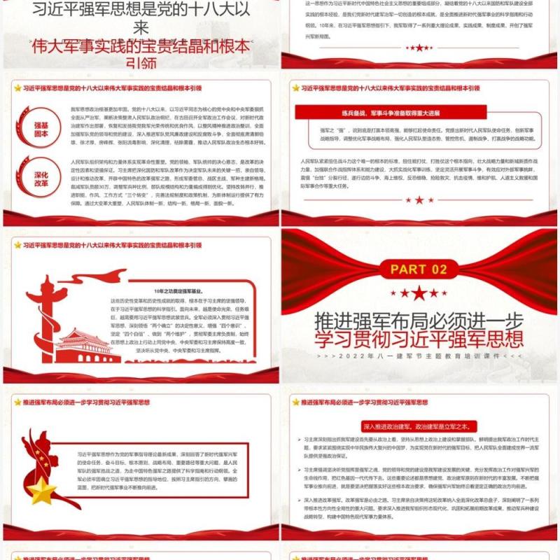 坚持不懈用习近平强军思想武装全军PPT模板