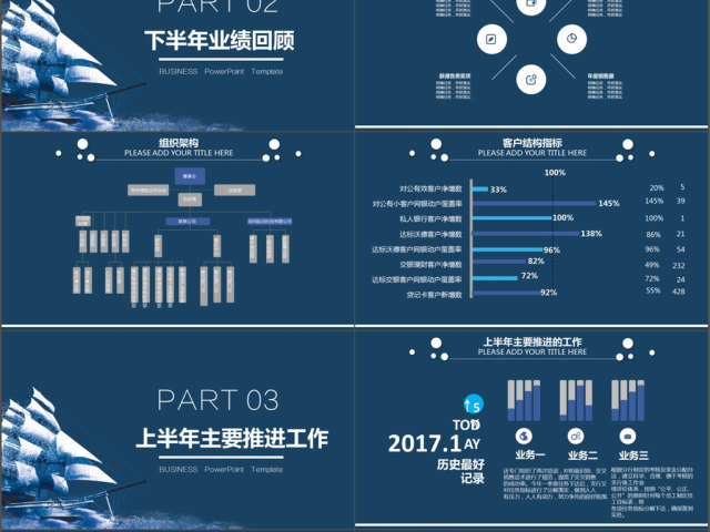 大气冲风破浪年终总结PPT模板