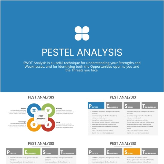 企业战略宏观环境分析PPT信息图模板素材PESTEL Analysis