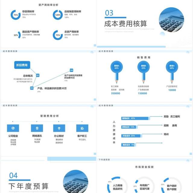 蓝色简约风年度财务数据分析报告PPT模板 蓝色简约风年度财务数据分析报告PPT模板