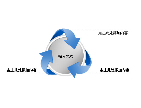 箭头旋转聚合关系PPT图表