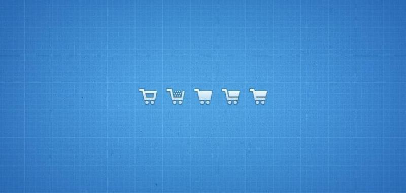 精致购物车小图标-PSD分层素材