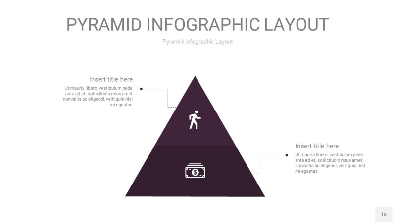 深紫色3D金字塔PPT信息图表16