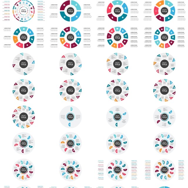 多彩循环图圆形信息图PPT模板素材Cycle Infographics