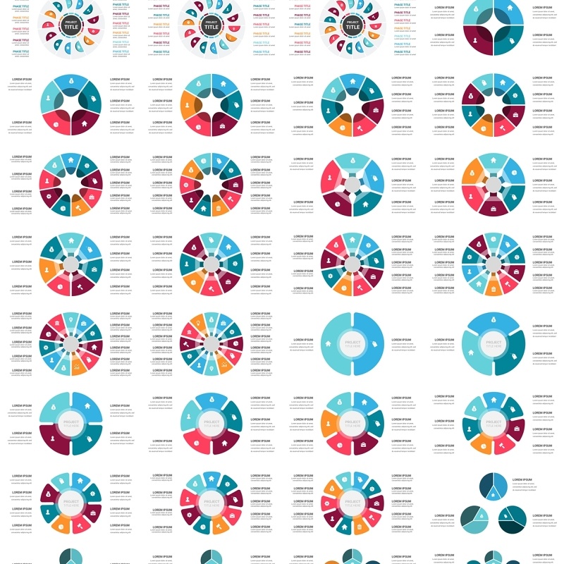 多彩循环图圆形信息图PPT模板素材Cycle Infographics