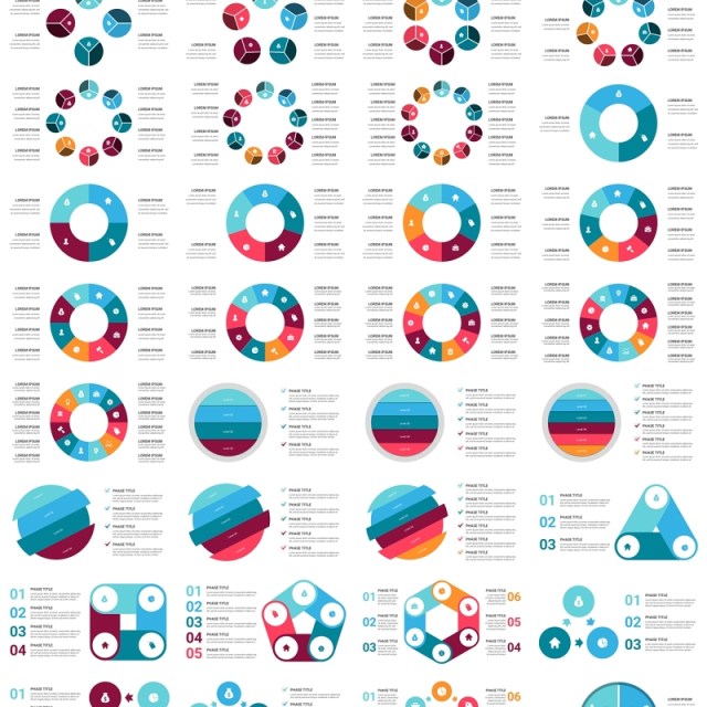 多彩循环图圆形信息图PPT模板素材Cycle Infographics