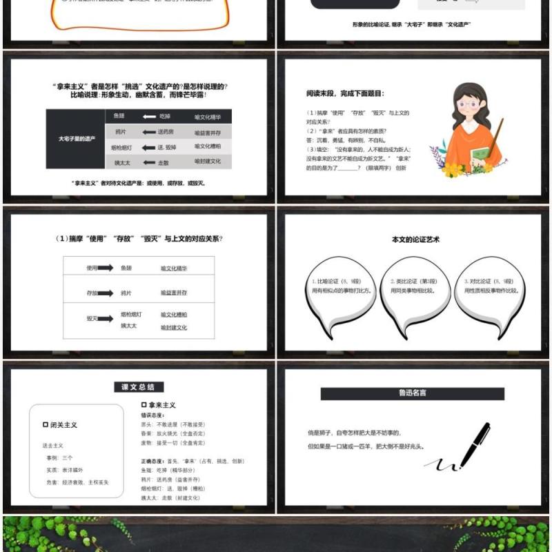 部编版高中语文必修四拿来主义课件PPT模板