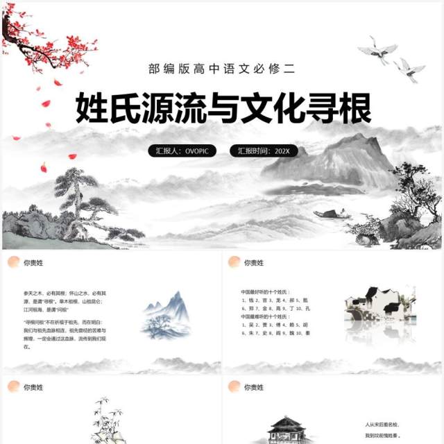 部编版高中语文必修二姓氏源流与文化寻根课件PPT模板 部编版高中语文必修二姓氏源流与文化寻根课件PPT模板