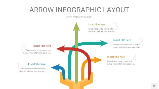 黄蓝绿箭头PPT信息图表15