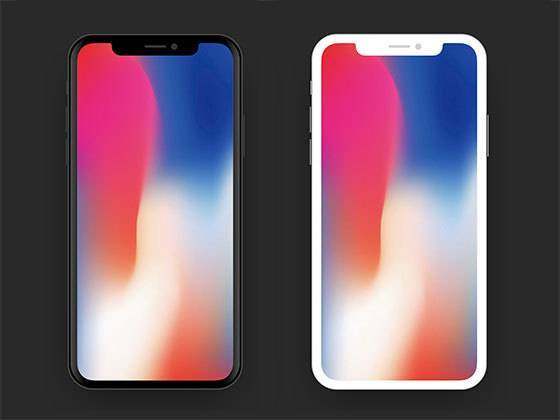 iPhone X 深空灰和银色模型