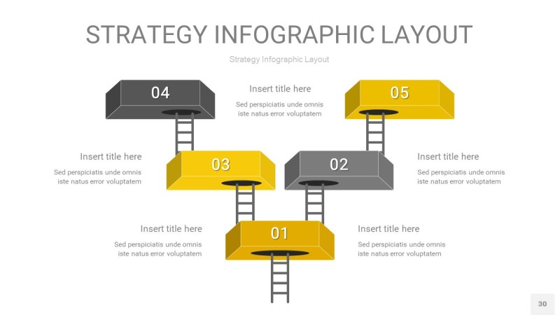 灰黄色战略计划统筹PPT信息图30
