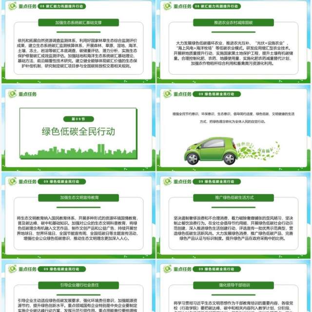 绿色卡通2030年前碳达峰行动方案PPT模板 绿色卡通2030年前碳达峰行动方案PPT模板