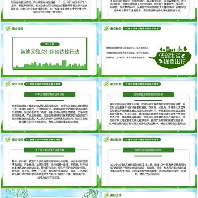 绿色卡通2030年前碳达峰行动方案PPT模板 绿色卡通2030年前碳达峰行动方案PPT模板