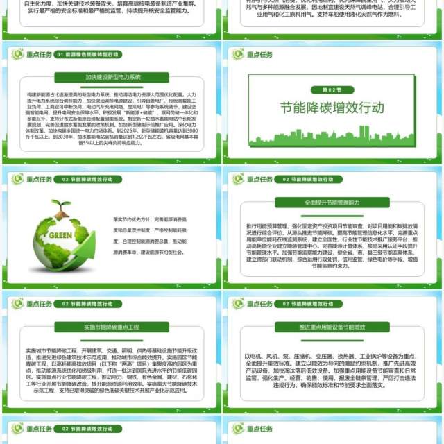 绿色卡通2030年前碳达峰行动方案PPT模板 绿色卡通2030年前碳达峰行动方案PPT模板