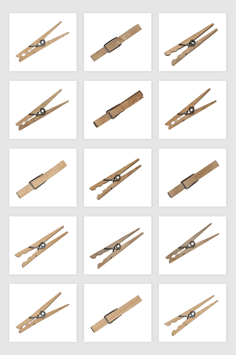 高清免抠木夹素材