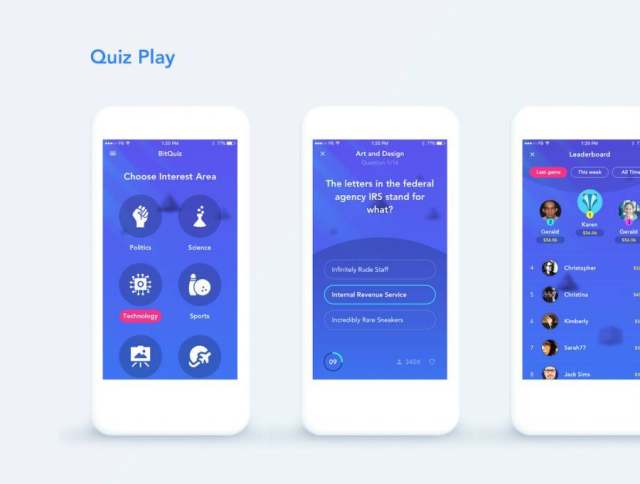 在Sketch中设计的iOS Quiz应用程序UI工具包，BitQuiz App UI工具包