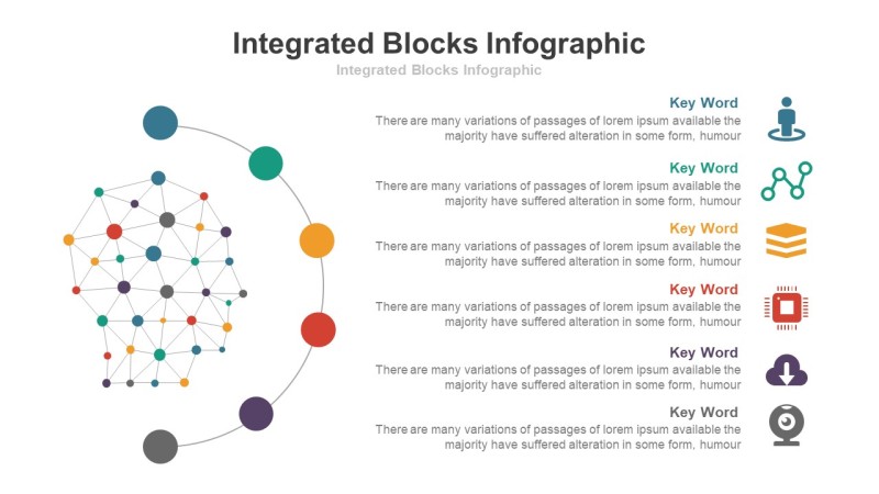 彩色总分关系时间轴PPT图表-7