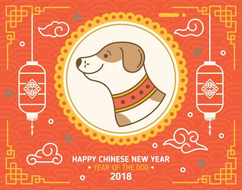 农历新年的狗背景