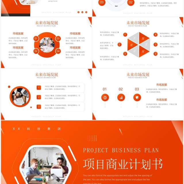 橙色商务风项目商业计划书PPT通用模板