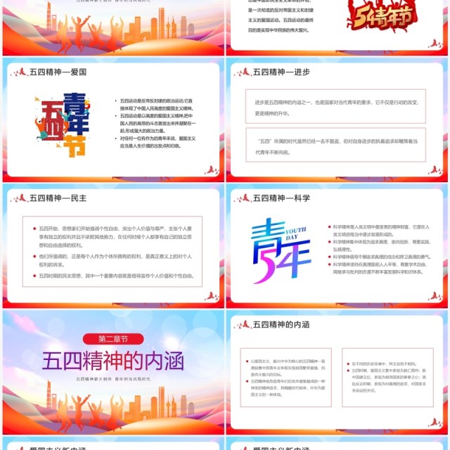 红色激扬青春放飞梦想五四青年节介绍PPT模板 红色激扬青春放飞梦想五四青年节介绍PPT模板