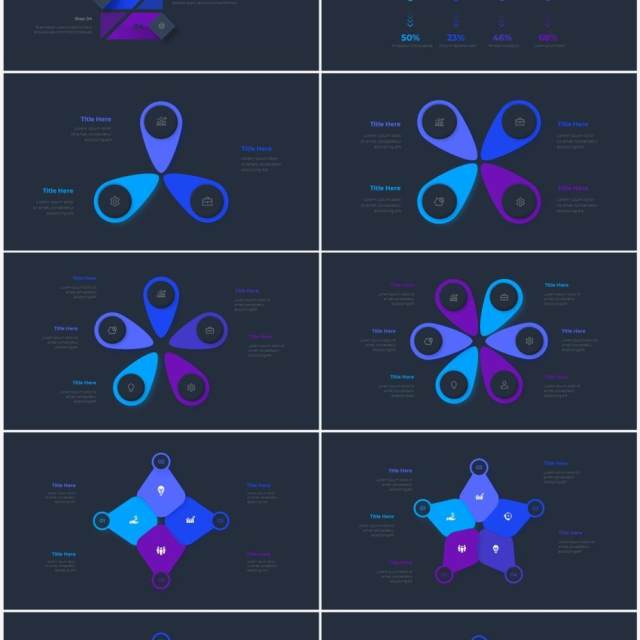 深色系蓝色圆形SWOT矩阵流程图信息图表PPT素材 Infographic Blue 深色系蓝色圆形SWOT矩阵流程图信息图表PPT素材 Infographic Blue