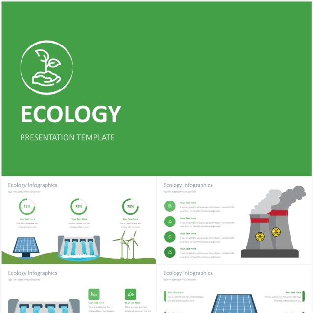 绿色生态能源信息图创意插画PPT素材ECOLOGY