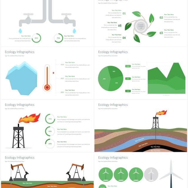 绿色生态能源信息图创意插画PPT素材ECOLOGY