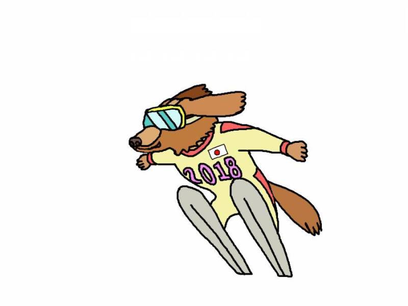 滑雪跳跃的狗