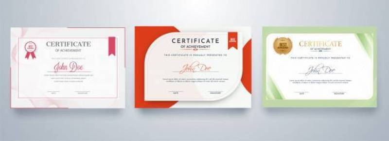 Certificate best award diploma set.