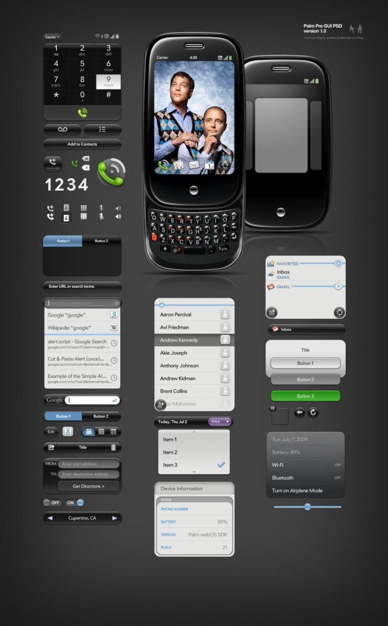 PalmPre用户界面psd分层素材