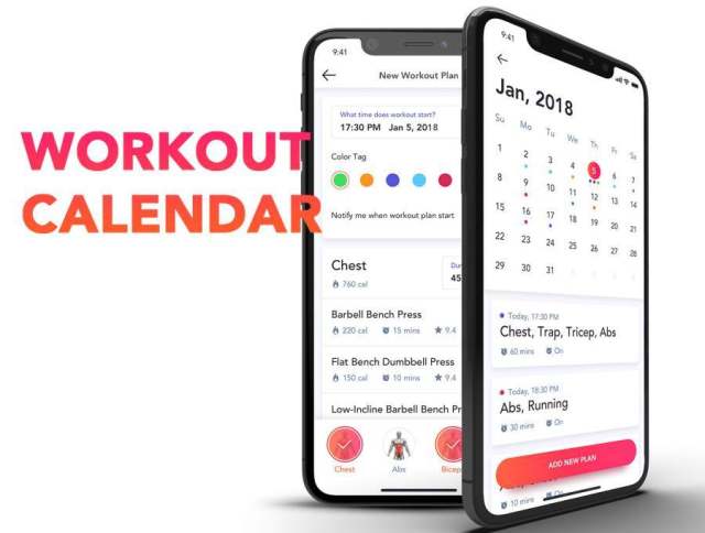 适用于Sketch＆XD的锻炼训练和医疗保健应用程序iOS UI工具包，Fitness Love 2.0