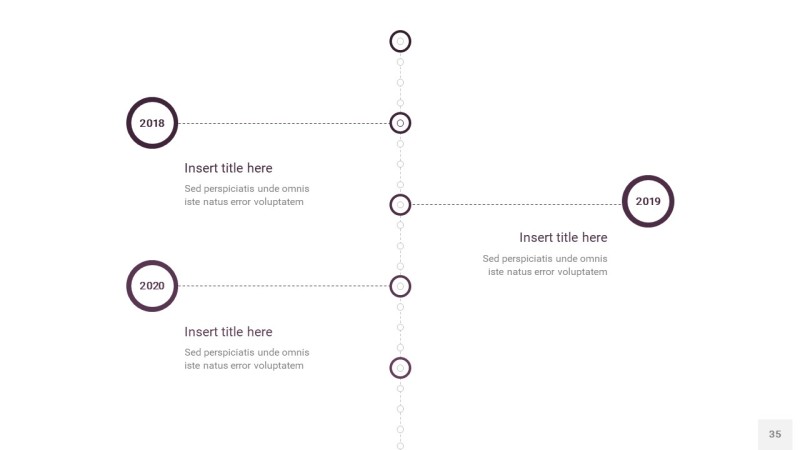 渐变紫色时间轴PPT信息图35