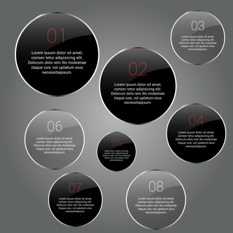 黑色圆形信息图表