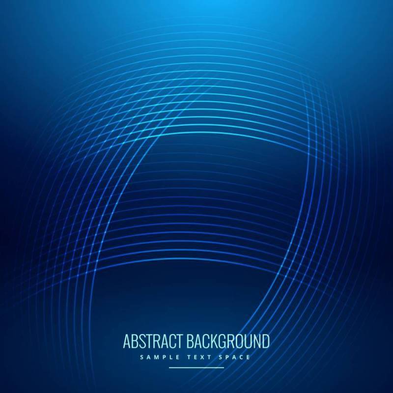 蓝色背景与闪亮的曲线线条