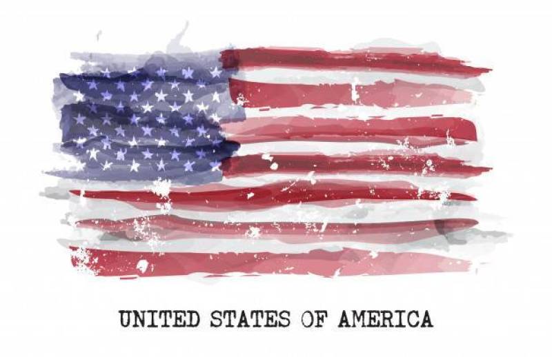 美国的水彩旗帜