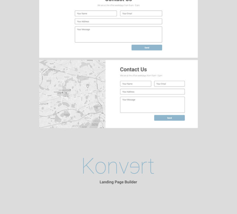 在几分钟内创建漂亮的登陆页面。，Konvert Landing Page Builder