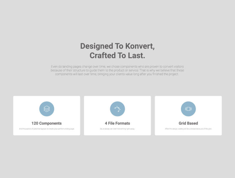 在几分钟内创建漂亮的登陆页面。，Konvert Landing Page Builder