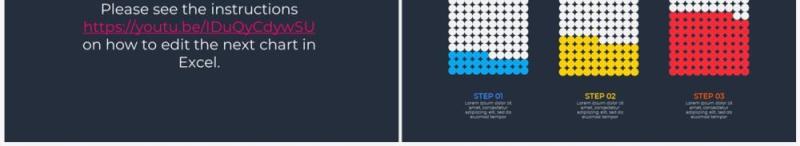 深色背景彩色数据图表PPT素材元素Excel data charts